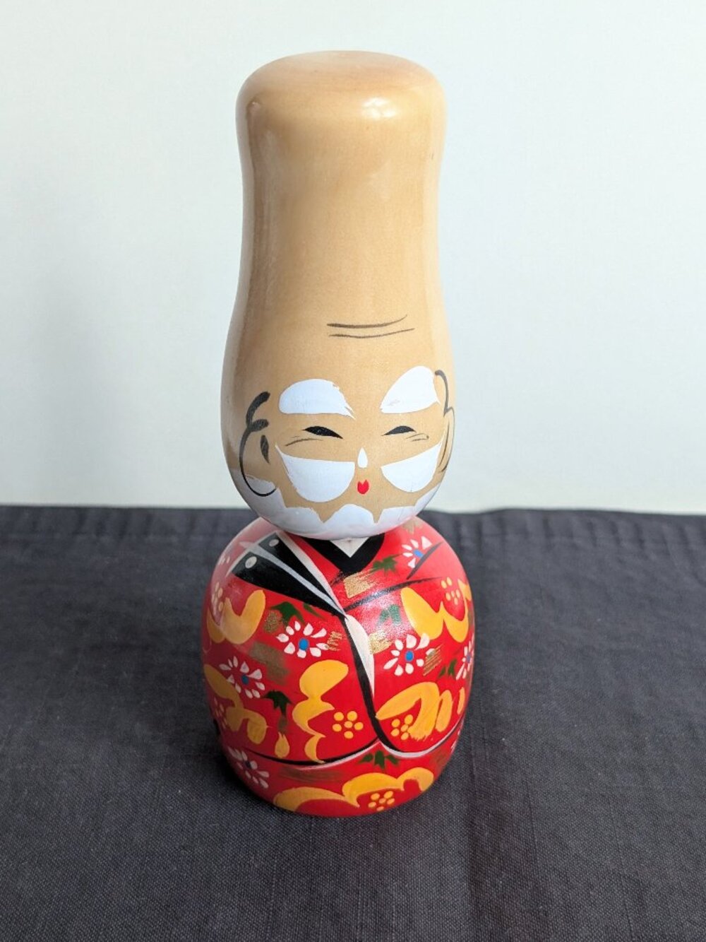 Unique Vintage Handmade Kokeshi Doll Signed 7.5" Tall